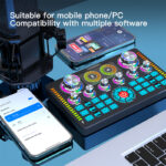 Q7 live sound card can be used with various microphone models to support multiple domestic and foreign platforms singing sound card set - Image 4