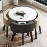 Retractable dining table for small apartment, home, shop, negotiation table - Image 26