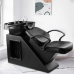 Barber shop sitting shampoo chair, flush shampoo bed