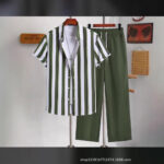 Comfortable Casual Men Short Sleeve with Long Pants - Image 5