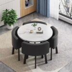Retractable dining table for small apartment, home, shop, negotiation table - Image 11