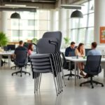 Simple modern company staff office training chair fully equipped straight chair