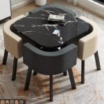 Retractable dining table for small apartment, home, shop, negotiation table - Image 31
