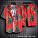 summer boys beach shirt suit loose casual printing