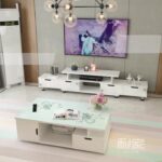 Retractable small apartment living room TV cabinet - Image 2