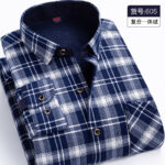 Autumn and winter men's thickened plus fleece shirt - Image 4