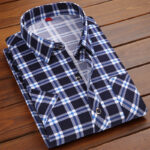 Summer men's short-sleeved plaid shirt - Image 4