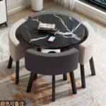 Retractable dining table for small apartment, home, shop, negotiation table - Image 22