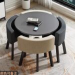 Retractable dining table for small apartment, home, shop, negotiation table - Image 27