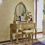 Dressing table European style champagne gold dressing table retro carved - Image 3
