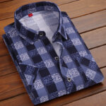 Summer men's short-sleeved plaid shirt - Image 10