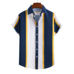 Men's Shirt Short Sleeve  Printed Striped