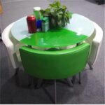 Dining table and chairs tempered glass small round table - Image 13