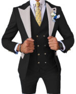 Men's three-piece suit cross-border peaked lapel suit - Image 16