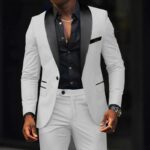Business casual men wedding groom suit - Image 19
