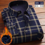 Autumn and winter men's thickened plus fleece shirt - Image 5