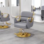 New light luxury rotating stainless steel hair cutting chair - Image 3