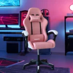 Pink gaming chairt adjustable comfortable office chair with headrest lumbar pillow