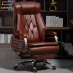 New Genuine Leather Executive Chair Home Office Chair - Image 2