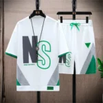 Summer Mens O-Neck Casual Y2k Tracksuit T-Shirt Shorts Suit Patchwork Shorts Sets - Image 5