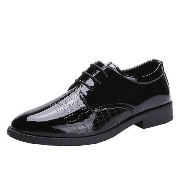 AIDAILU Men's Formal Leather Shoes Business Elegant British Style Shoes - Black