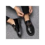 AIDAILU Men's Leather Shoes Casual Moccasins Loafers - Black