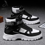 AIDAILU Mens Sneakers Male Casual Shoes High-Top Sport Shoes Running Durable Lace Up - Black