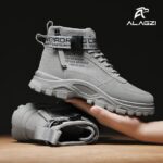 ALagzi 2025 Mens Casual High-Top Shoes Running Sneakers - Grey