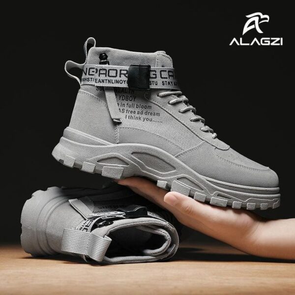 ALagzi 2025 Mens Casual High-Top Shoes Running Sneakers - Grey