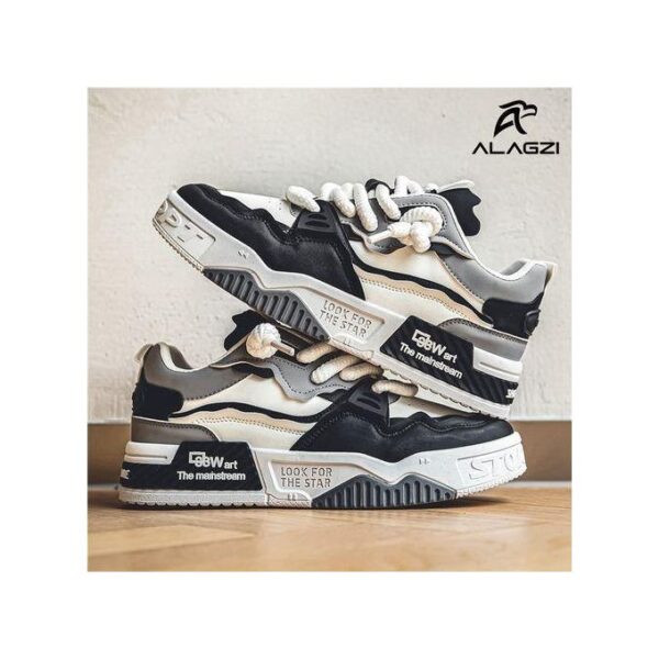ALagzi 2025 New Men's Outdoor Casual Board Shoes - Black And White