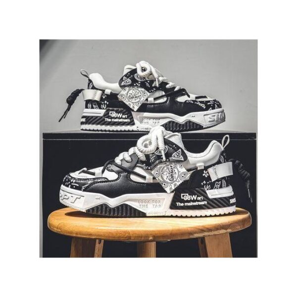ALagzi 2025 New Men's Trendy Board Shoes-Black And White