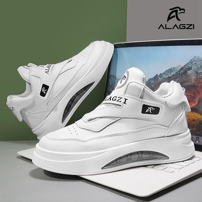 ALagzi 2025 New Men's Trendy High Top Board Shoes - Black And White ALagzi 2025 New Men's Trendy High Top Board Shoes - Black And White