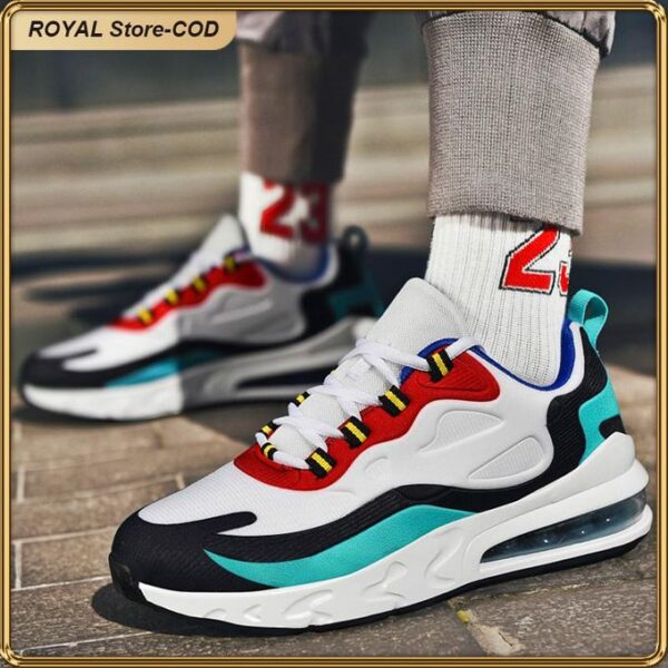 ASHION Men's Breathable Running Sneakers Casual Air Cushion Sports Shoes - Multicolor