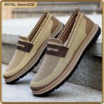 ASHION Men's Lightweight Breathable Mesh Slip-On Walking Shoes - Khaki