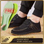 ASHION Men's Work Shoes Non-slip Casual Shoes - Ultimate Comfort And Durability - Black