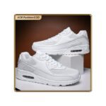 ASHION Premium Unisex Sneakers with Breathable Mesh PU Cushion Sole Anti-Slip Design - White