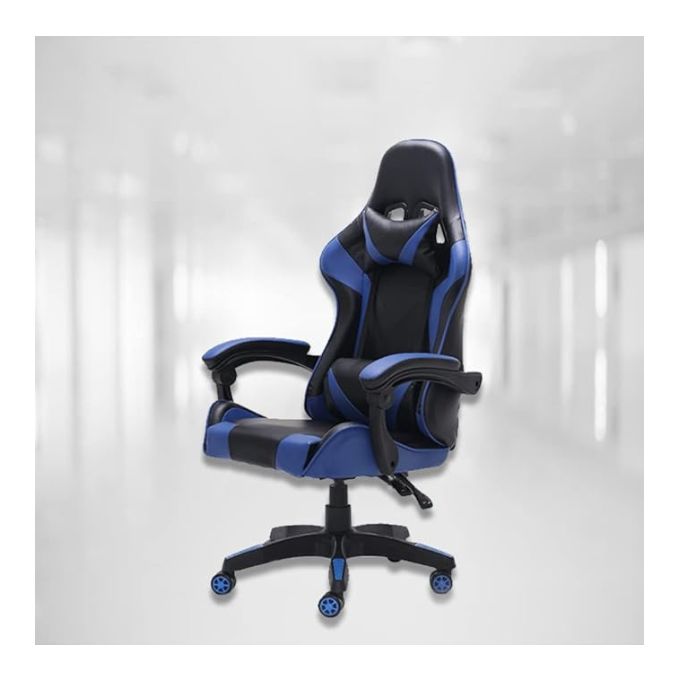 AutoFull Office Chair With Ergonomic Lumbar Support - Black/Blue AutoFull Office Chair With Ergonomic Lumbar Support - Black/Blue