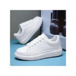 Banagat Men Comfortable Casual Sport Running Lace Up Unisex Sneakers Couple Shoes White