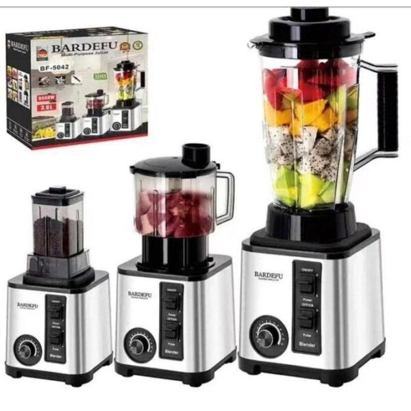 BARDEFU 5042-3in1 BF Multi-Purpose Blender - 9500W - 3.0L - Silver & Black