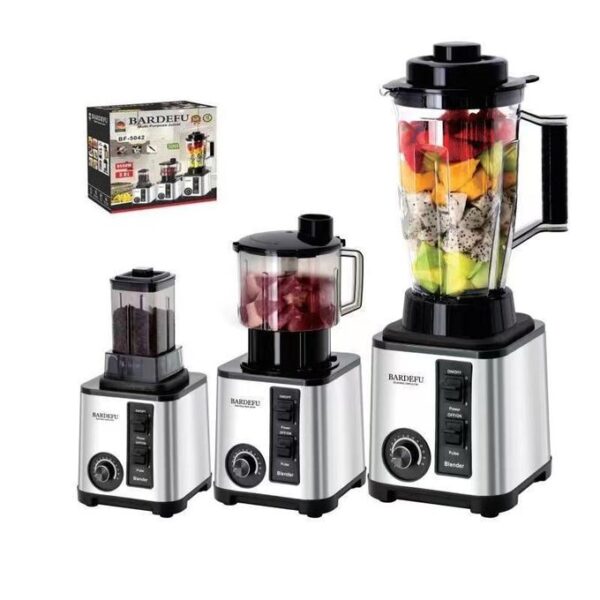 BARDEFU BF-5042 6 In 1 Multipurpose Juicer/Blender - Smoothie Maker With Stainless Steel Blades - 3L - 9500W - Black
