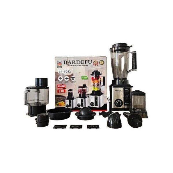 BARDEFU QUALITY 6 in 1 Multi-Purpose Blender - 9500W - 3.0L - Silver & Black