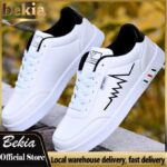 Bekia BEKIA Men's Casual Shoes lace-up Sneakers non-slip breathable Sports Shoes - White