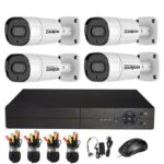 CCTV Security Camera 4 Channel Waterproof - Black/White