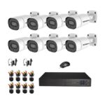 CCTV Security System Camera 8 Channel - Black/White