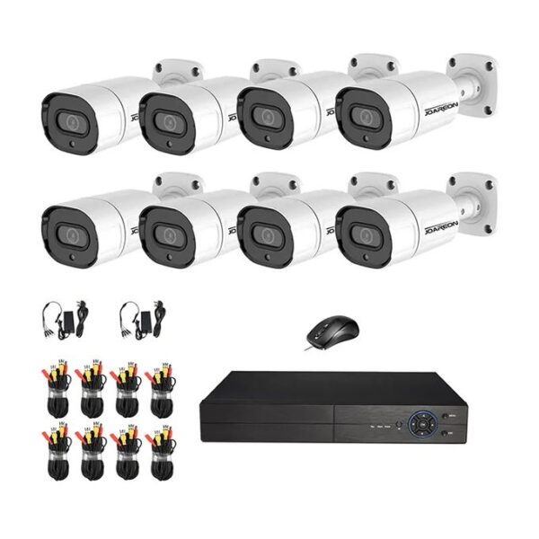 CCTV Security System Camera 8 Channel - Black/White