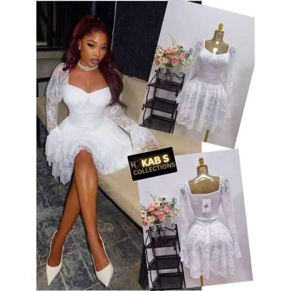 Chic High quality Ladies party dress white