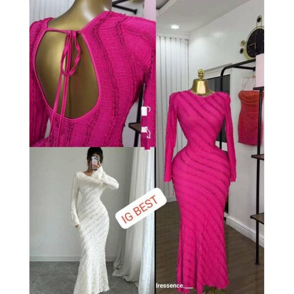 Chic Ladies dress white and pink