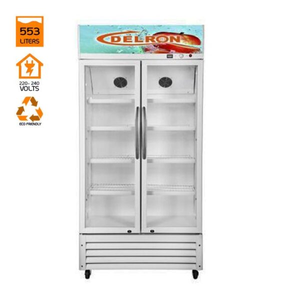 Delron 553 Litres - DDF-553 Showcase Display Double Door Refrigerator - White
