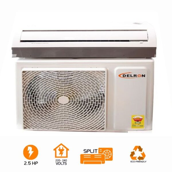 Delron DSAC-2.5 Split Air Conditioner - 2.5HP (R410 gas) Invertor Type - White/Brown
