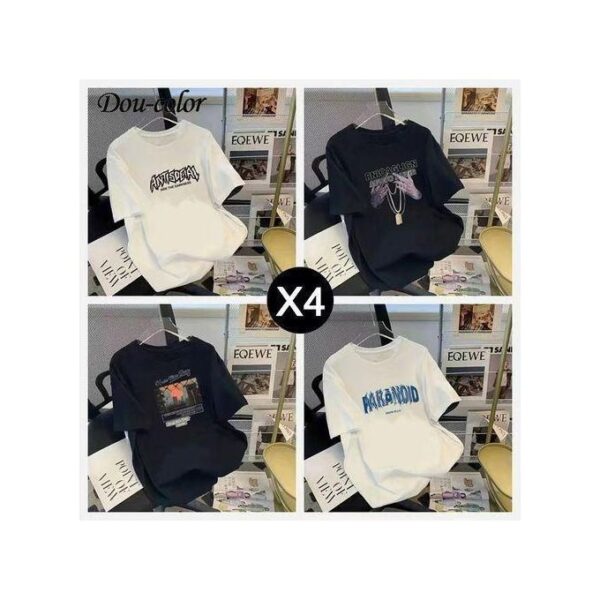 Dou-color Men's 4in1 T-Shirt Trendy Multi-Piece Pent Sleeve Set